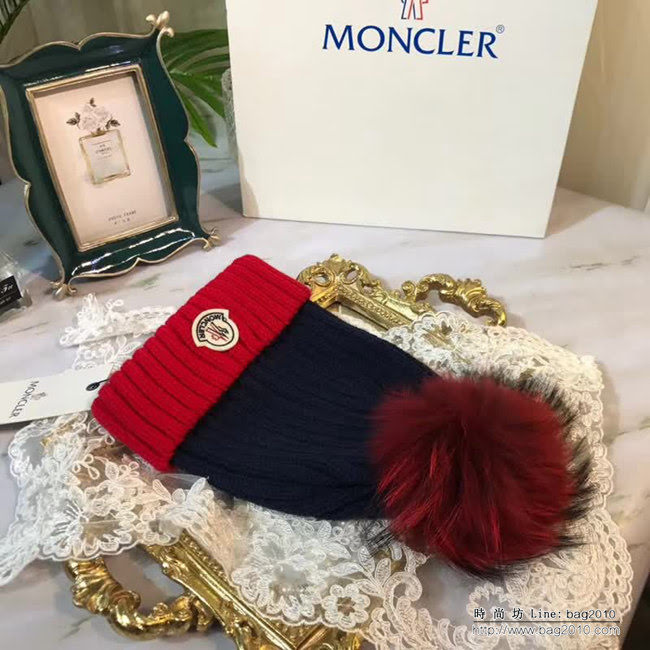 MONCIER蒙口 跑量款 經典火爆 毛線配狐狸毛球針織帽 LLWJ7131